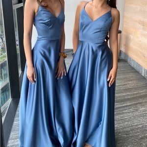 David’s bridal dresses steelblue xtra small size 0,